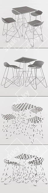 Sleek Wood Stools - Caimi Brevetti_Set 3D model image 3