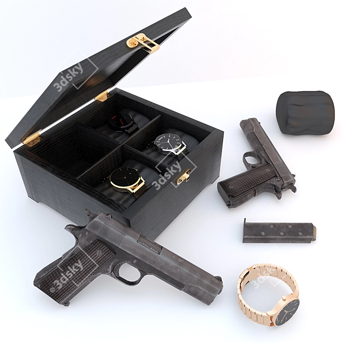 Colt-M1911 and MVMT Watch Combo 3D model image 1