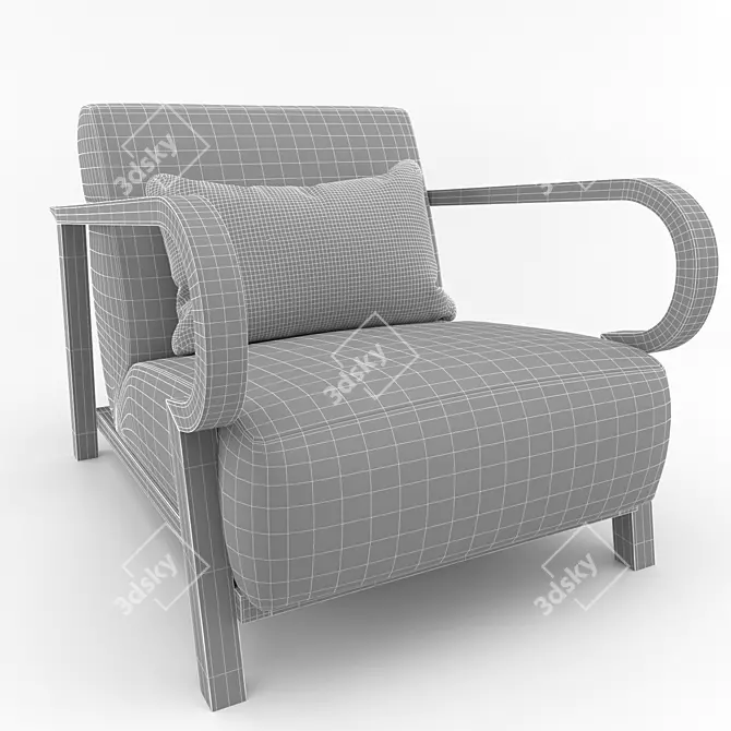 Lotus Armchair by Costantini Pietro 3D model image 3