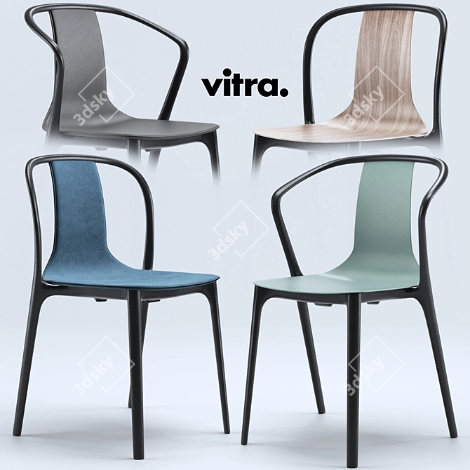 Sleek Vitra Belleville Chairs 3D model image 1