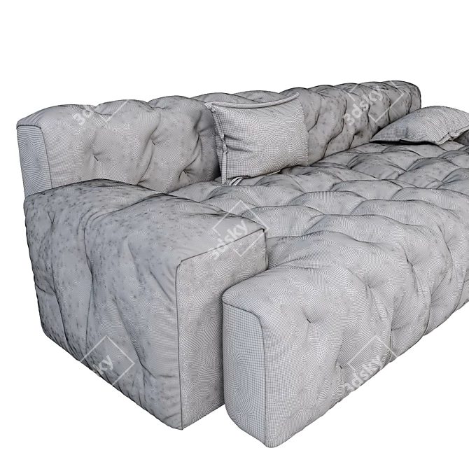 Luxury Pincushion Sectional Sofa 3D model image 3