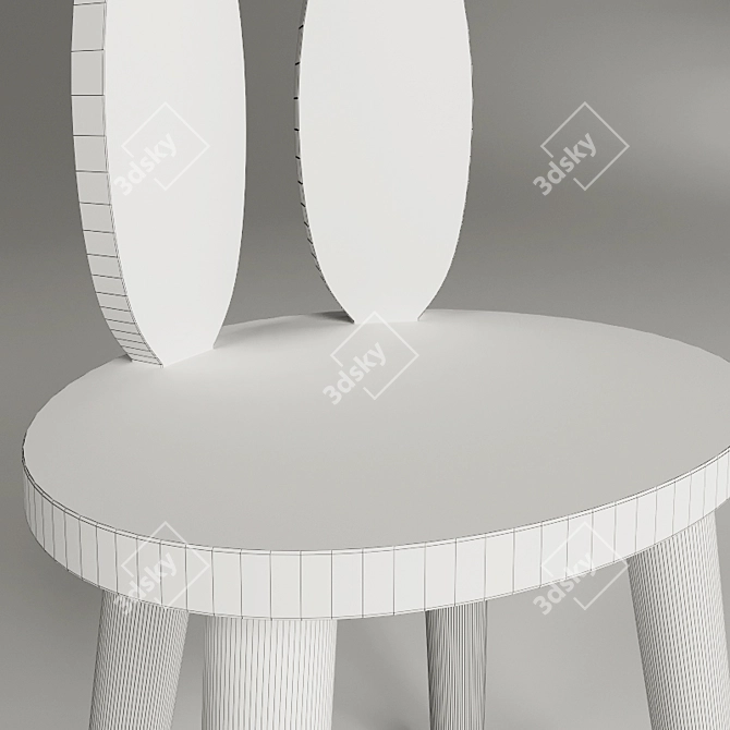 Bunny Plywood Stool 3D model image 3