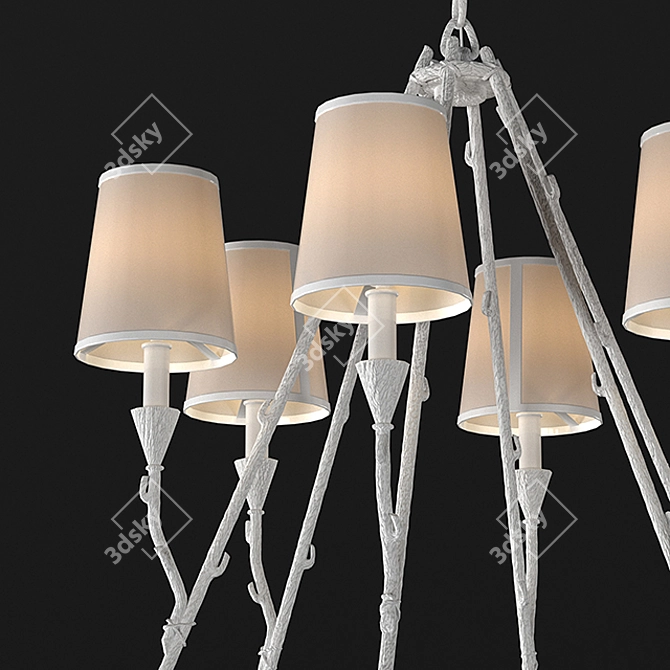 Elegant Gypsum Chandelier 3D model image 2