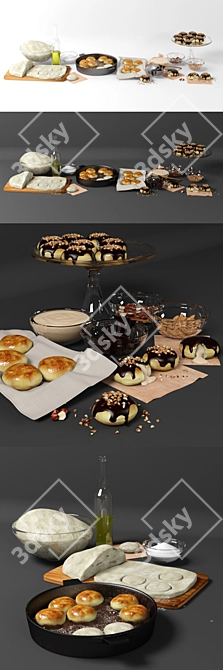 Delicious Donuts with Filling 3D model image 2