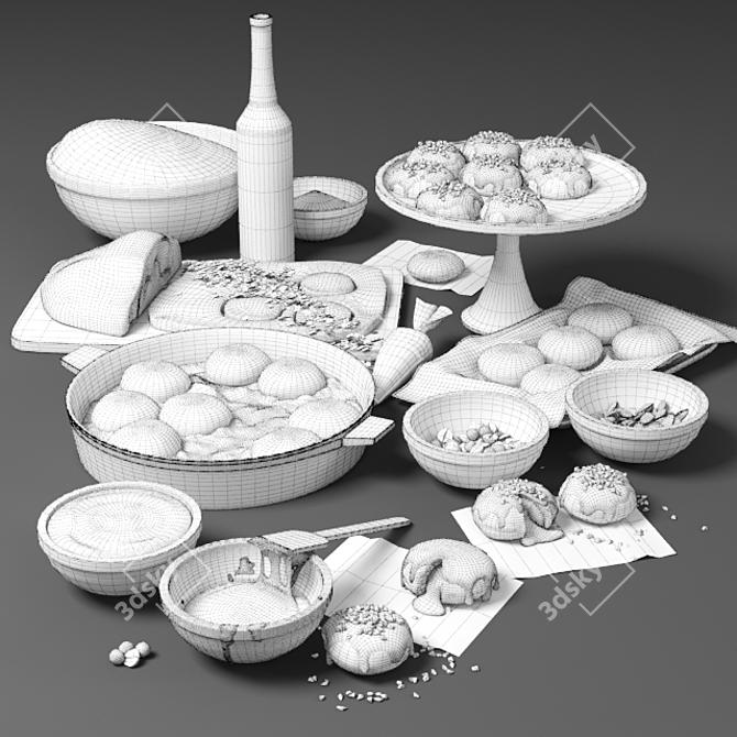 Delicious Donuts with Filling 3D model image 3