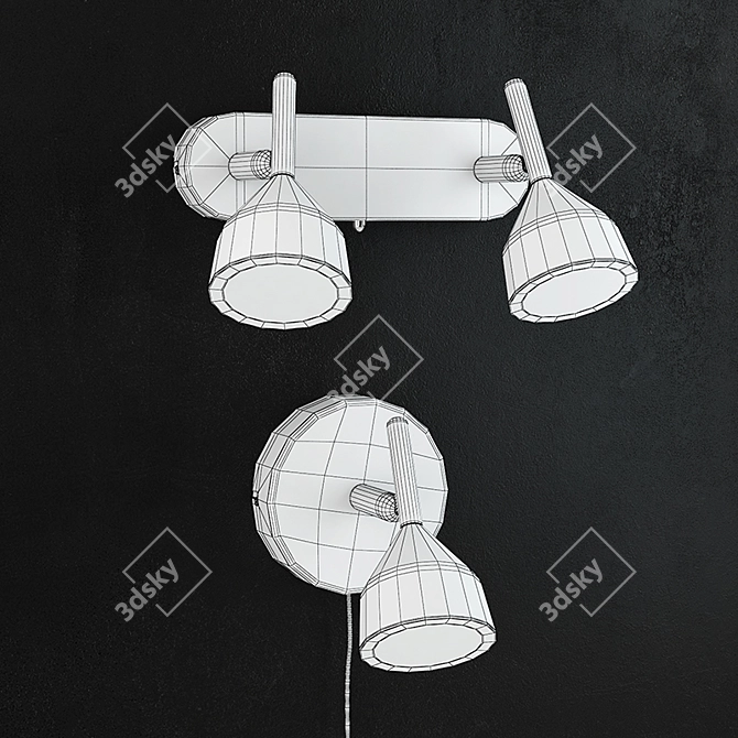 Sleek Bell Wall Light 3D model image 3