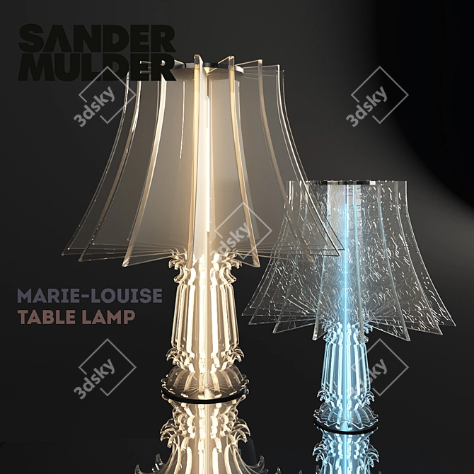 Elegant Acrylic Table Lamp 3D model image 2