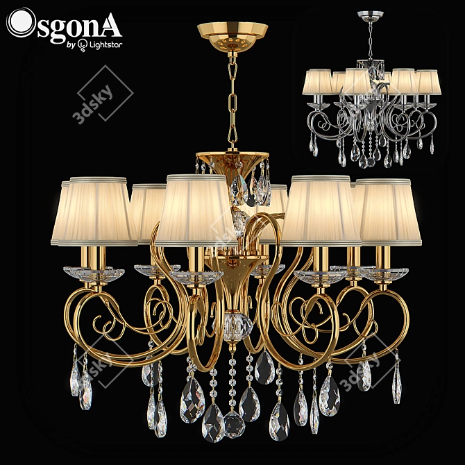 Luxury Pendant Chandelier: Ricerco Osgona 3D model image 1