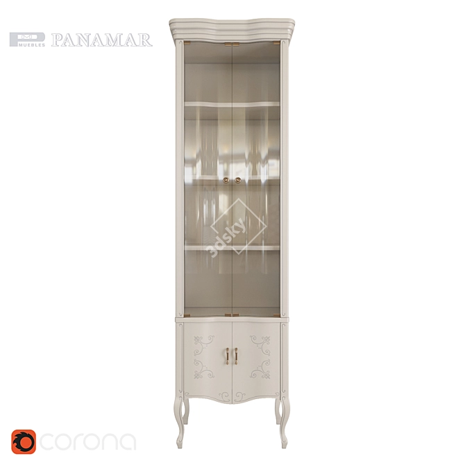 Panamar Natural Wood Bookcase 725.001.P 3D model image 1