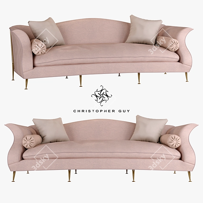 Elegant Le Colbert Sofa 3D model image 1