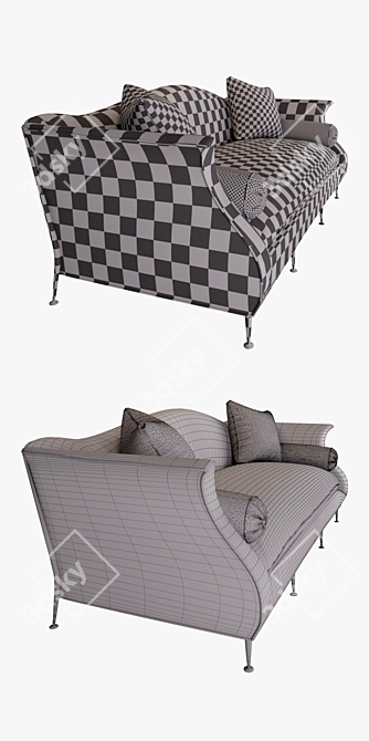 Elegant Le Colbert Sofa 3D model image 3