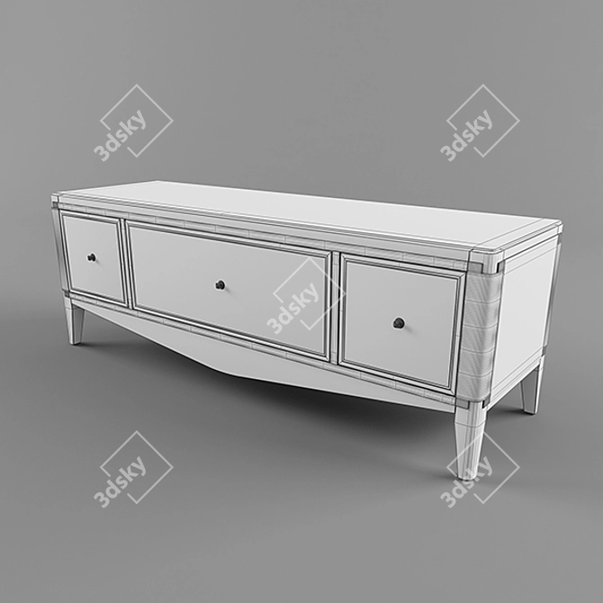 Elegant Claridge TV Unit: Solid Cherry Wood 3D model image 3