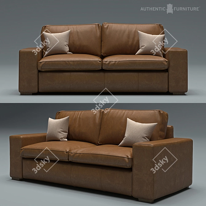 Luxury Cordwainer Leather Sofa 3D model image 1