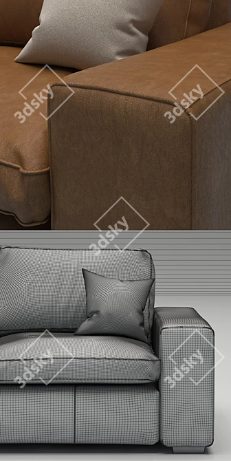 Luxury Cordwainer Leather Sofa 3D model image 2