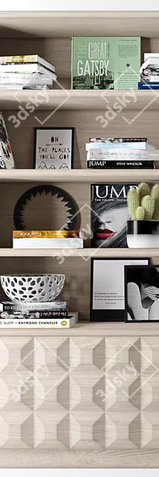 Elegant Bookshelf Decor: Detailed 3D Model 3D model image 2