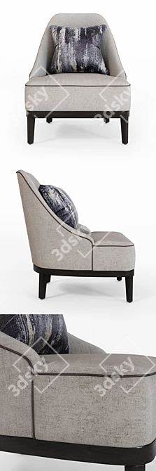 LuxDeco Sylvia Armchair - Customizable Upholstery Options 3D model image 2
