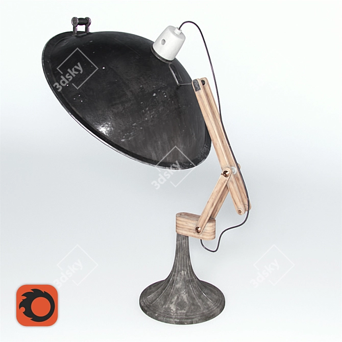 Industrial Loft Table Lamp 3D model image 2