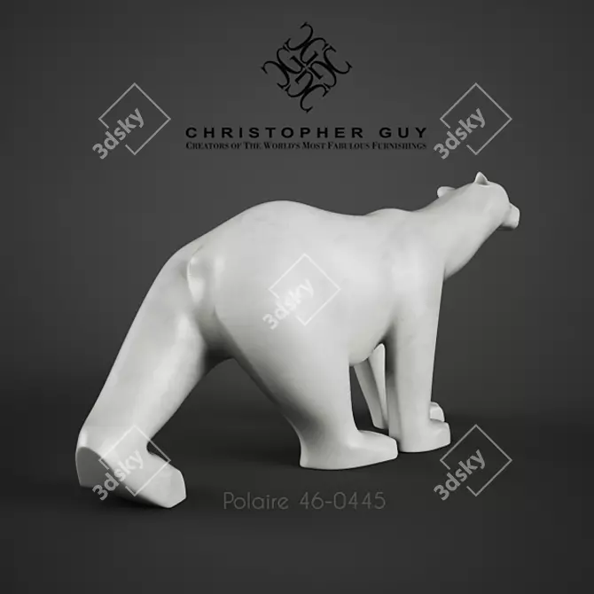 Majestic Pompon Polar Bear Sculpture 3D model image 3