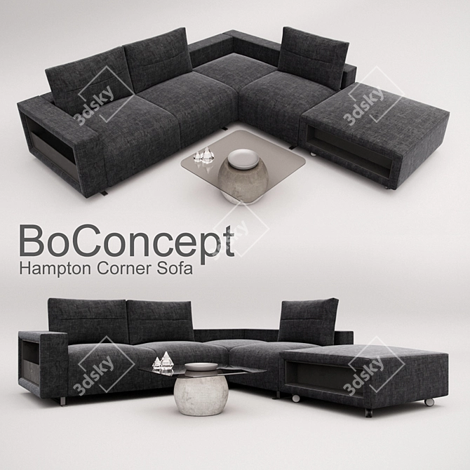 Modern Stylish BoConcept Hampton Corner Sofa 3D model image 1