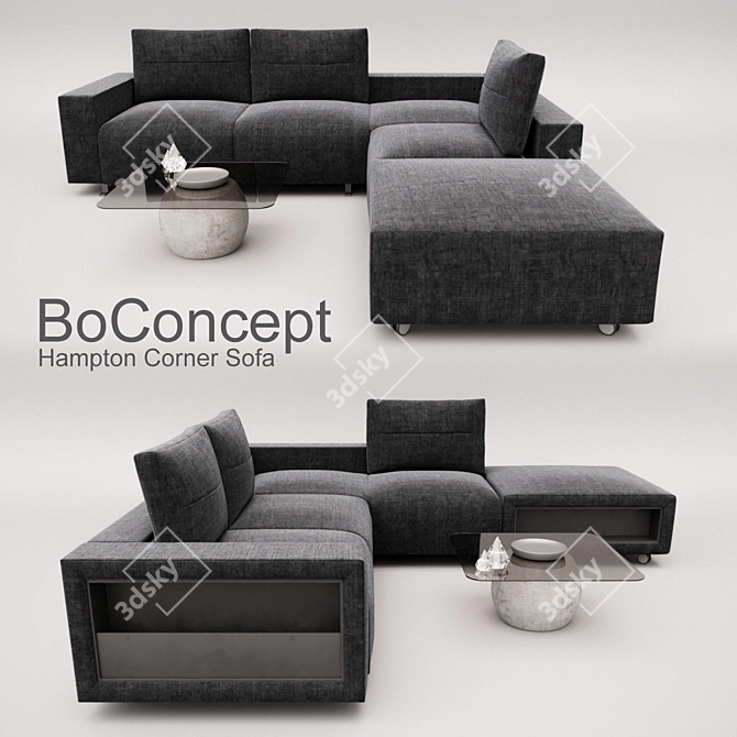 Modern Stylish BoConcept Hampton Corner Sofa 3D model image 2