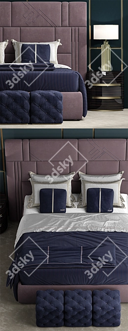 Luxury Fendi Nabucco Bed 3D model image 2