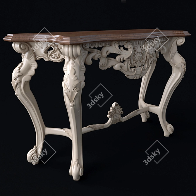 Elegant Console with Mirror 3D model image 2