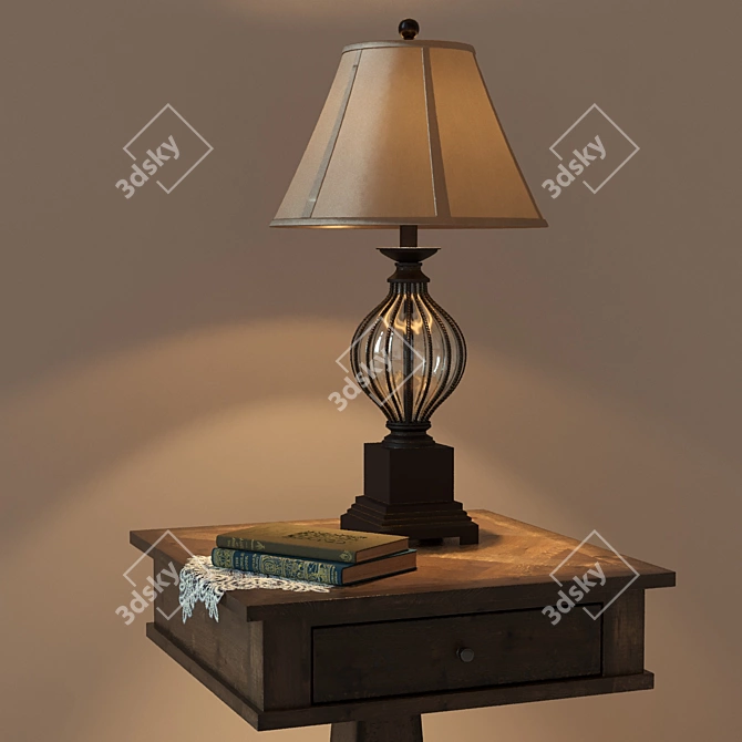 Ashley Zalarah: Table & Ondreya Lamp Set 3D model image 1