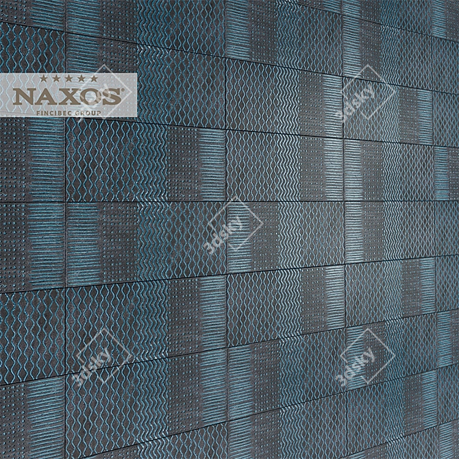 Naxos Ceramica RAKU: Silvery & Symbol-Turquoise 26x60.5cm Tiles 3D model image 3