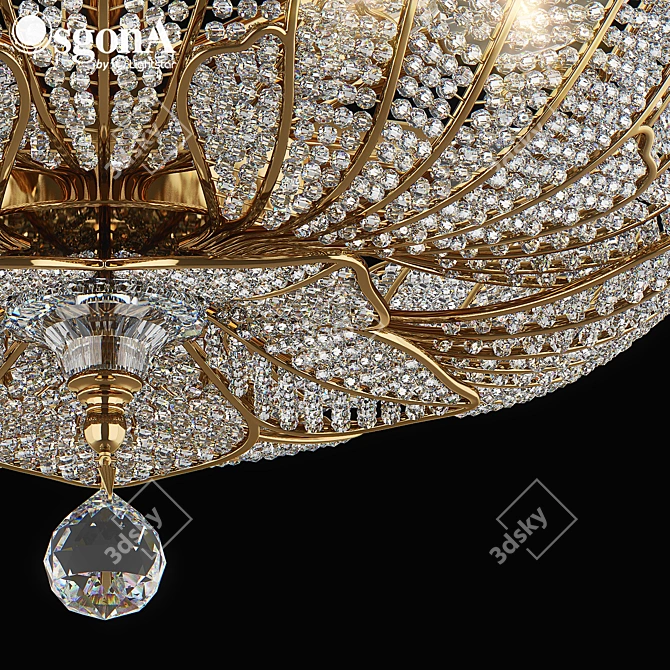 Elegant Riccio Osgona Ceiling Light 3D model image 2