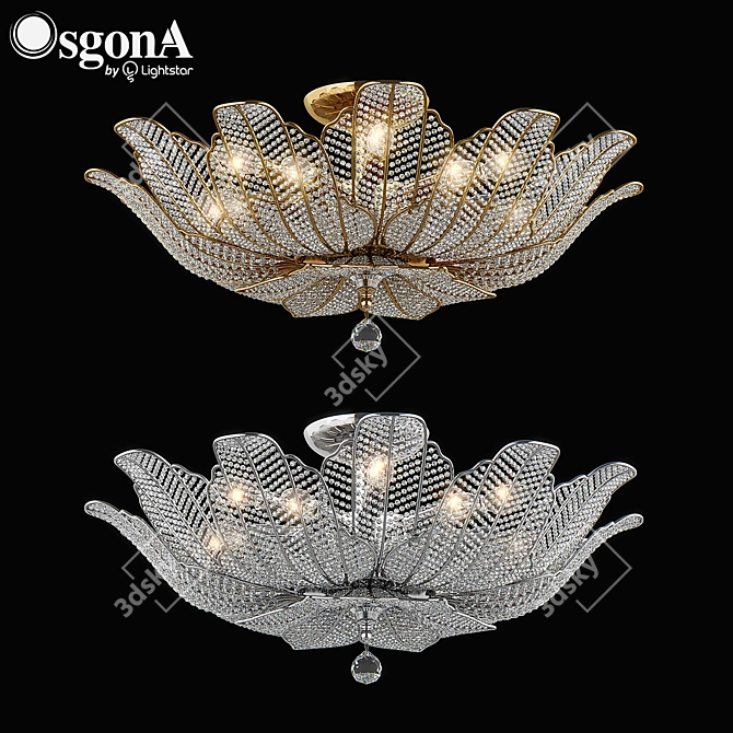 Elegant Riccio Osgona Ceiling Chandelier 3D model image 1