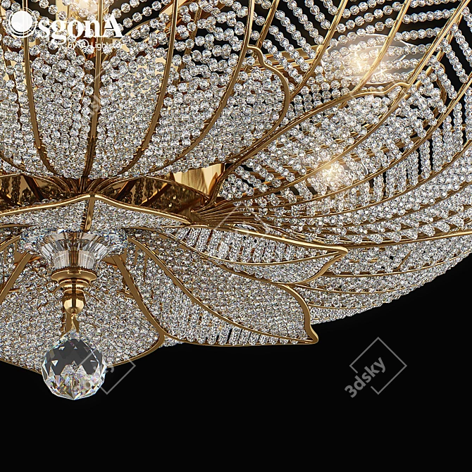 Elegant Crystal Ceiling Chandelier 3D model image 2
