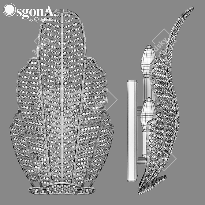 Riccio Osgona Crystal Chandelier 3D model image 3