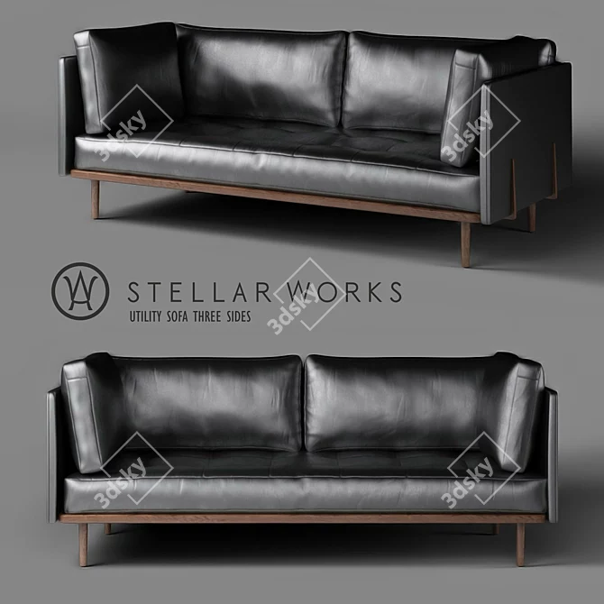 Versatile Comfort: Stellar Works Utility Sofa 3D model image 1