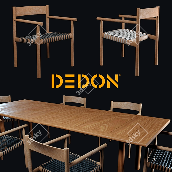 Tibbo Dedon Table & Chair Set 3D model image 1