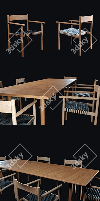 Tibbo Dedon Table & Chair Set 3D model image 2