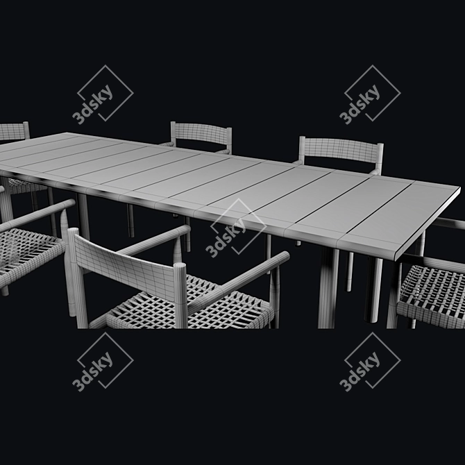 Tibbo Dedon Table & Chair Set 3D model image 3