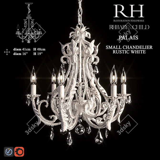 Regal Crystal Chandelier 3D model image 1