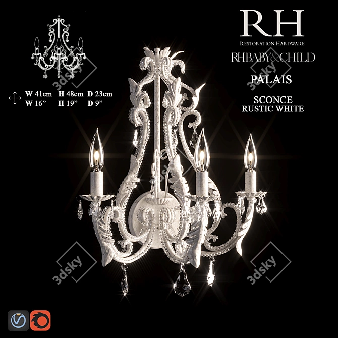 Regal Crystal Chandelier 3D model image 2