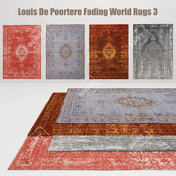 Louis De Poortere Fading World Rugs: Timeless Elegance 3D model image 1