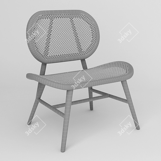 Stylish Rattan Lounge Chair 3D model image 3