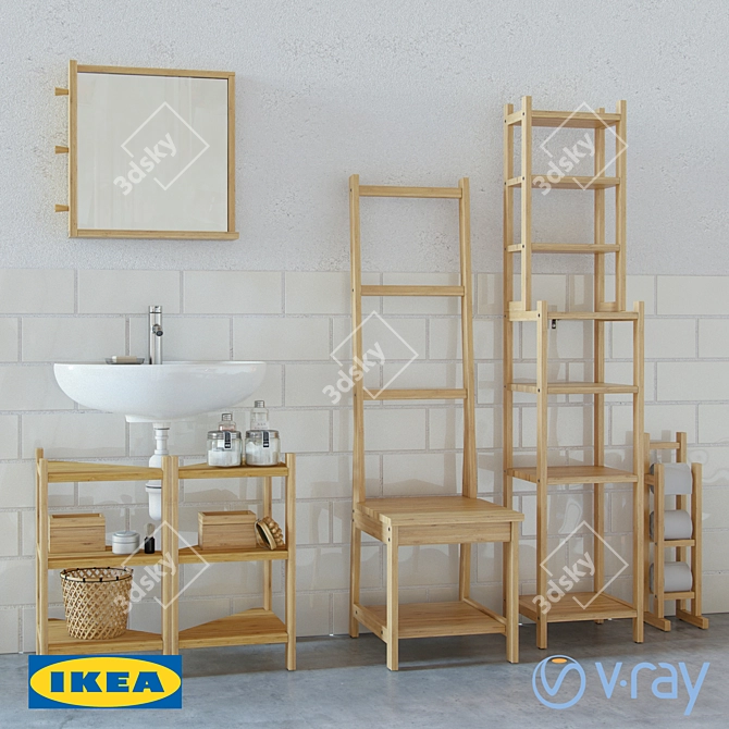 Modern and Stylish Rogrund Bathroom Set 3D model image 1