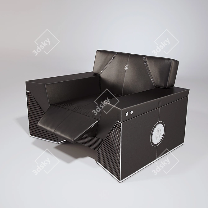 Modern Sofa Armchair & Coffee Table Set 3D model image 3