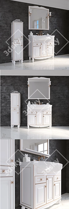 ASB Verona 90 Vray & Corona Bathroom Furniture 3D model image 2