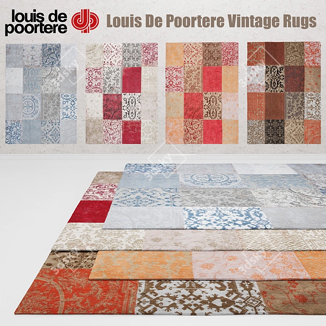 Vintage Charm: Louis De Poortere Rugs 3D model image 1