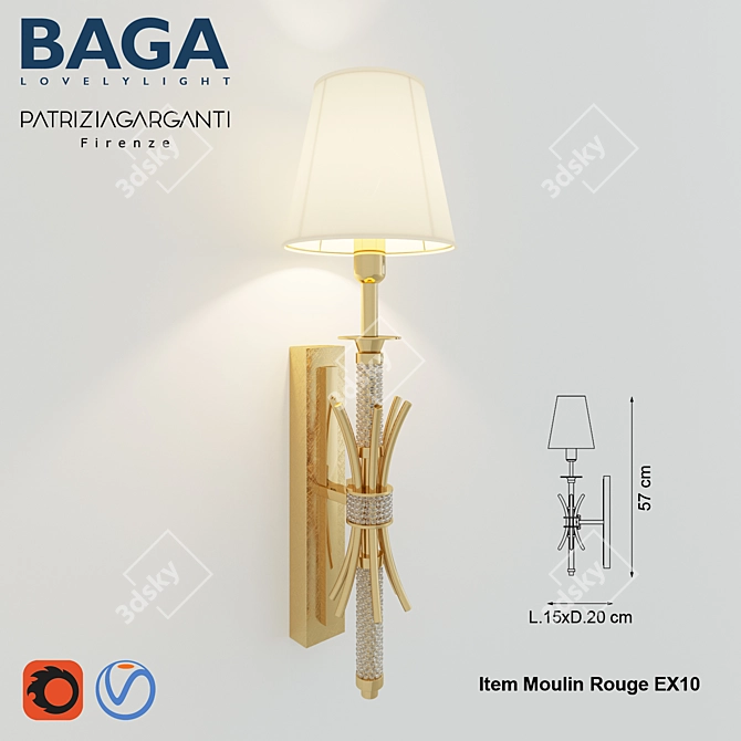Deluxe Crystal Gold Bra Chandelier 3D model image 1