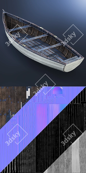 Low Poly Boat: High-Resolution Textures & Multiple Render Options 3D model image 3