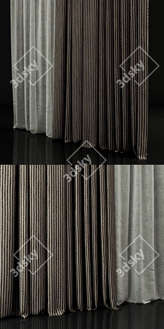 Elegant Roman Curtain 3D model image 2