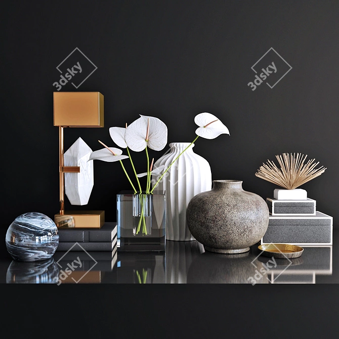 Elegant Home Decor Set 3D model image 1