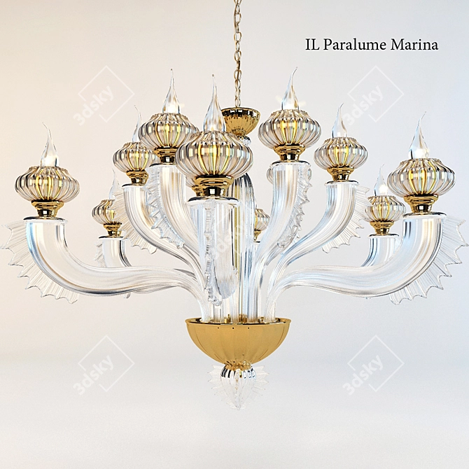 Italian Murano Glass Chandelier 3D model image 2