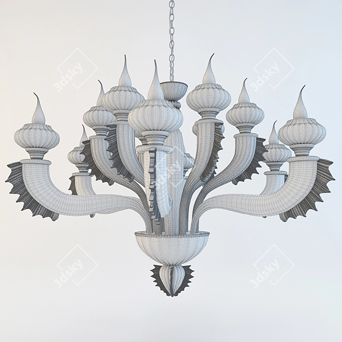 Italian Murano Glass Chandelier 3D model image 1